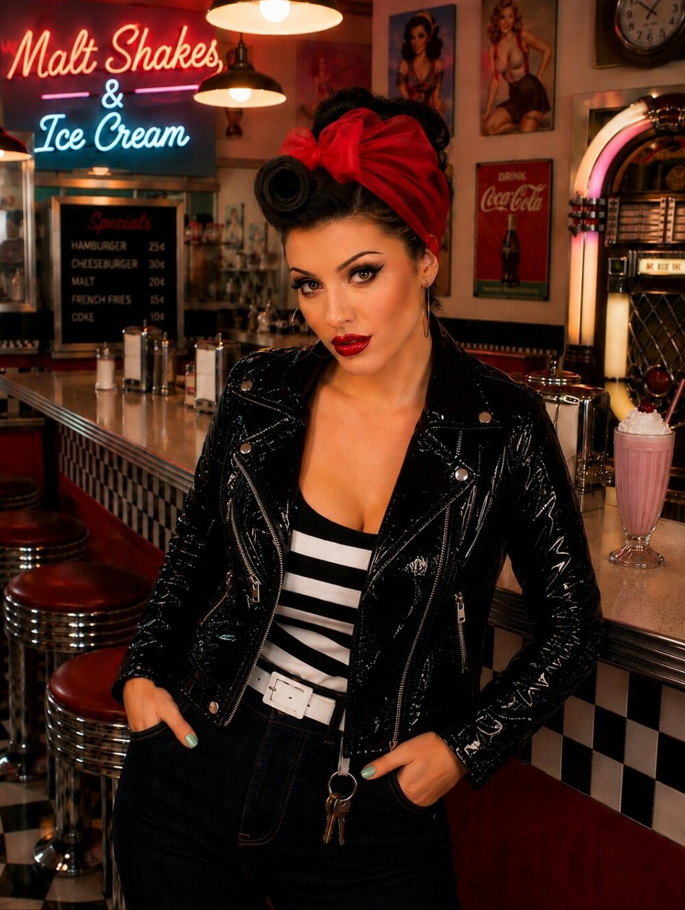 💋OLIVACEOUS BLACK  PATENT FAUX LEATHER JACKET!!!